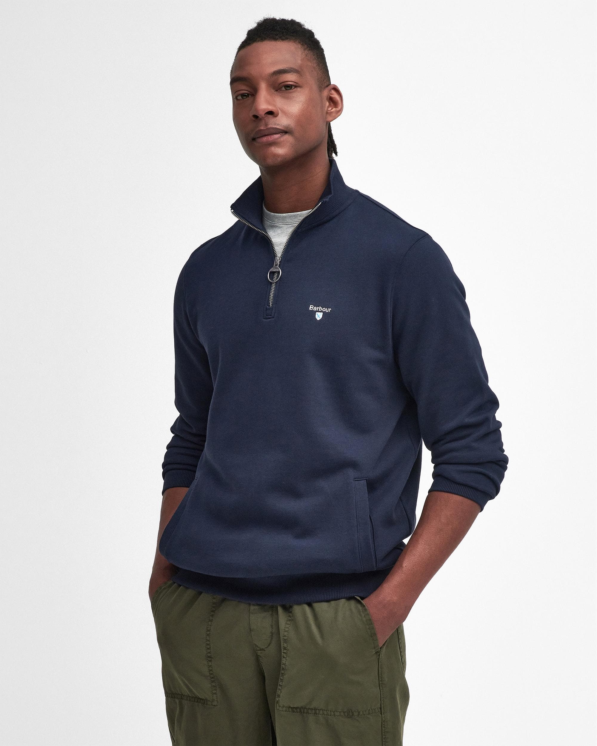 Barbour Beckhill Mens Half Zip Sweatshirt - Navy