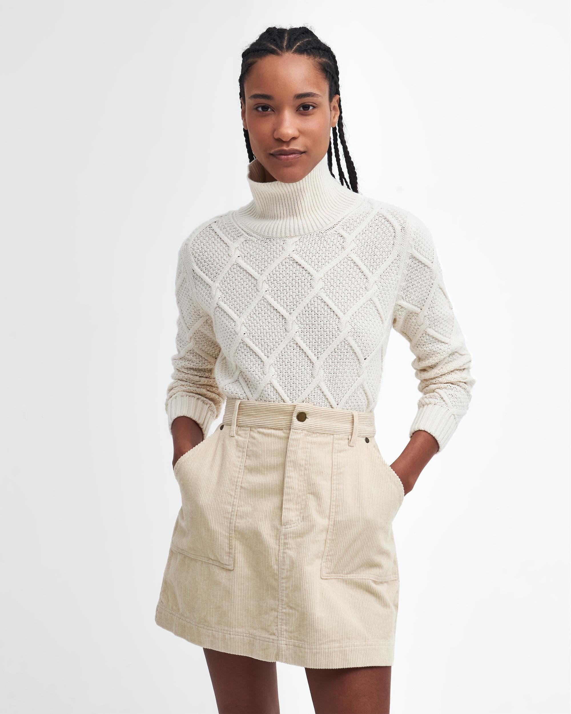 Barbour Burne Roll Neck Knitted Womens Jumper