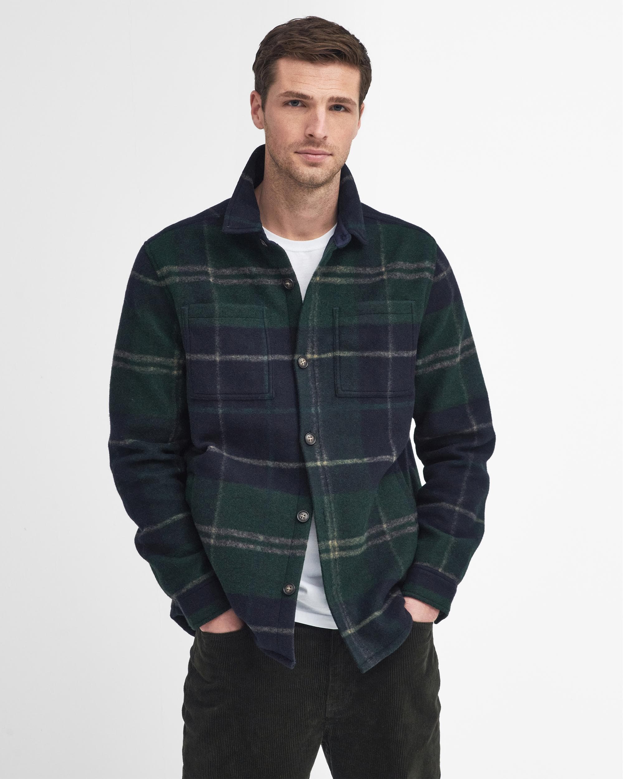 Barbour Chapter Mens Tailored Check Overshirt - Green Loch Tartan