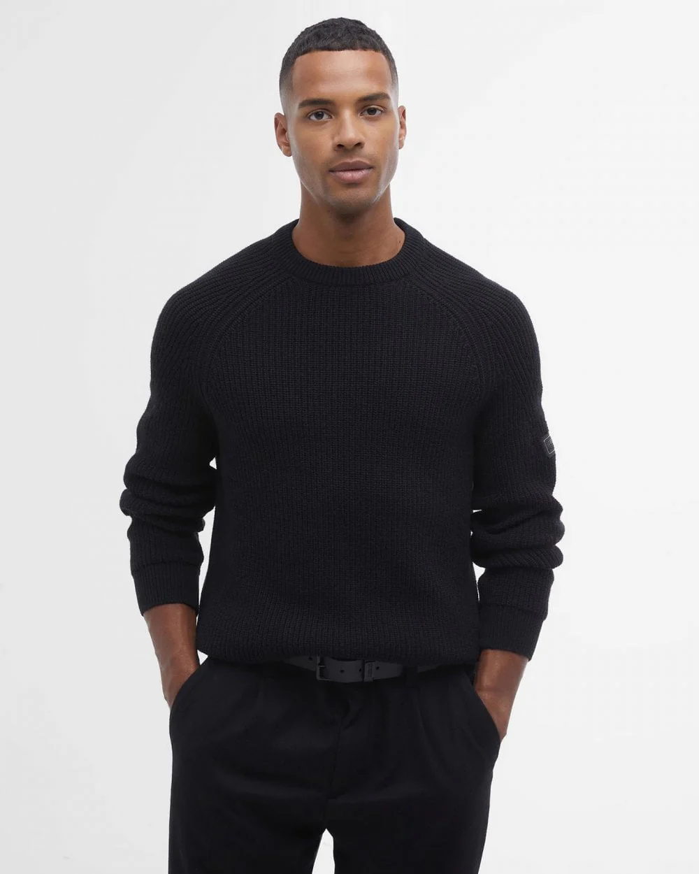 Barbour International Chester Mens Crew Neck Jumper - Black