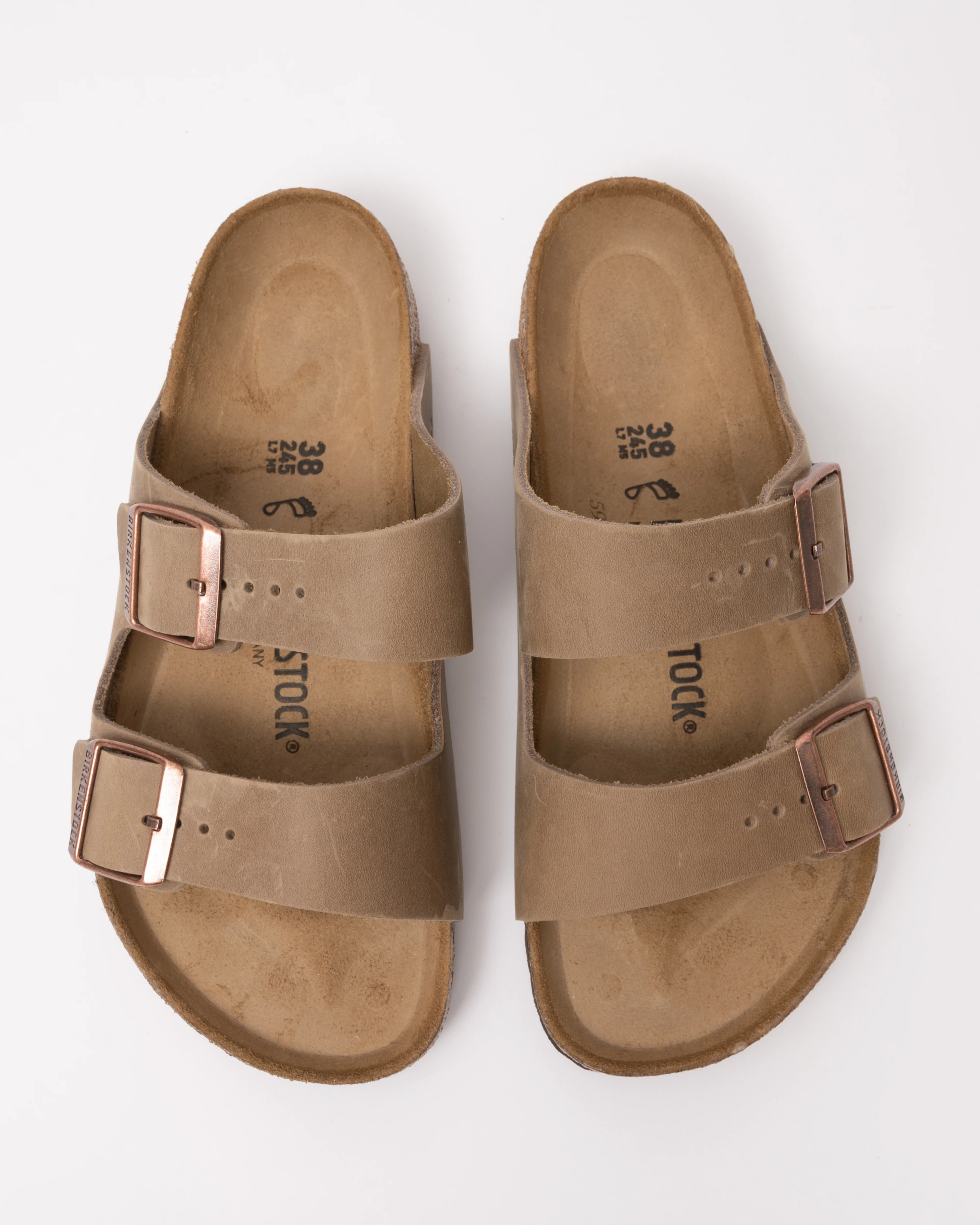 Birkenstock Arizona Oiled Leather Unisex Sandals - Tobacco Brown - Image 2