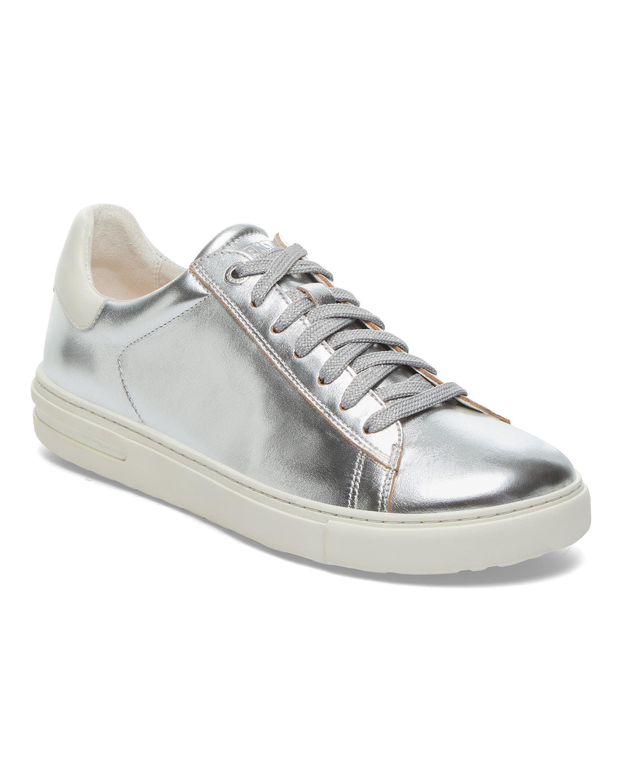 Birkenstock Bend Low Natural Leather Womens Trainers - Metallic Silver