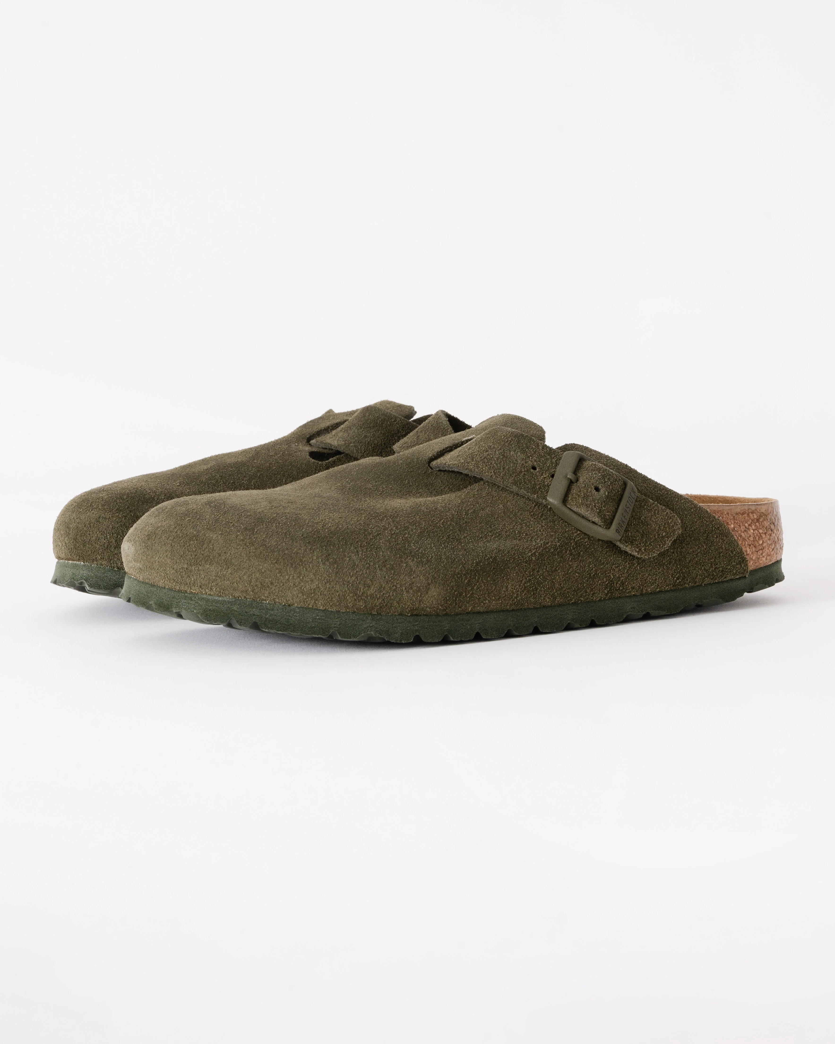 Birkenstock Boston Suede Leather Womens Clogs - Thyme