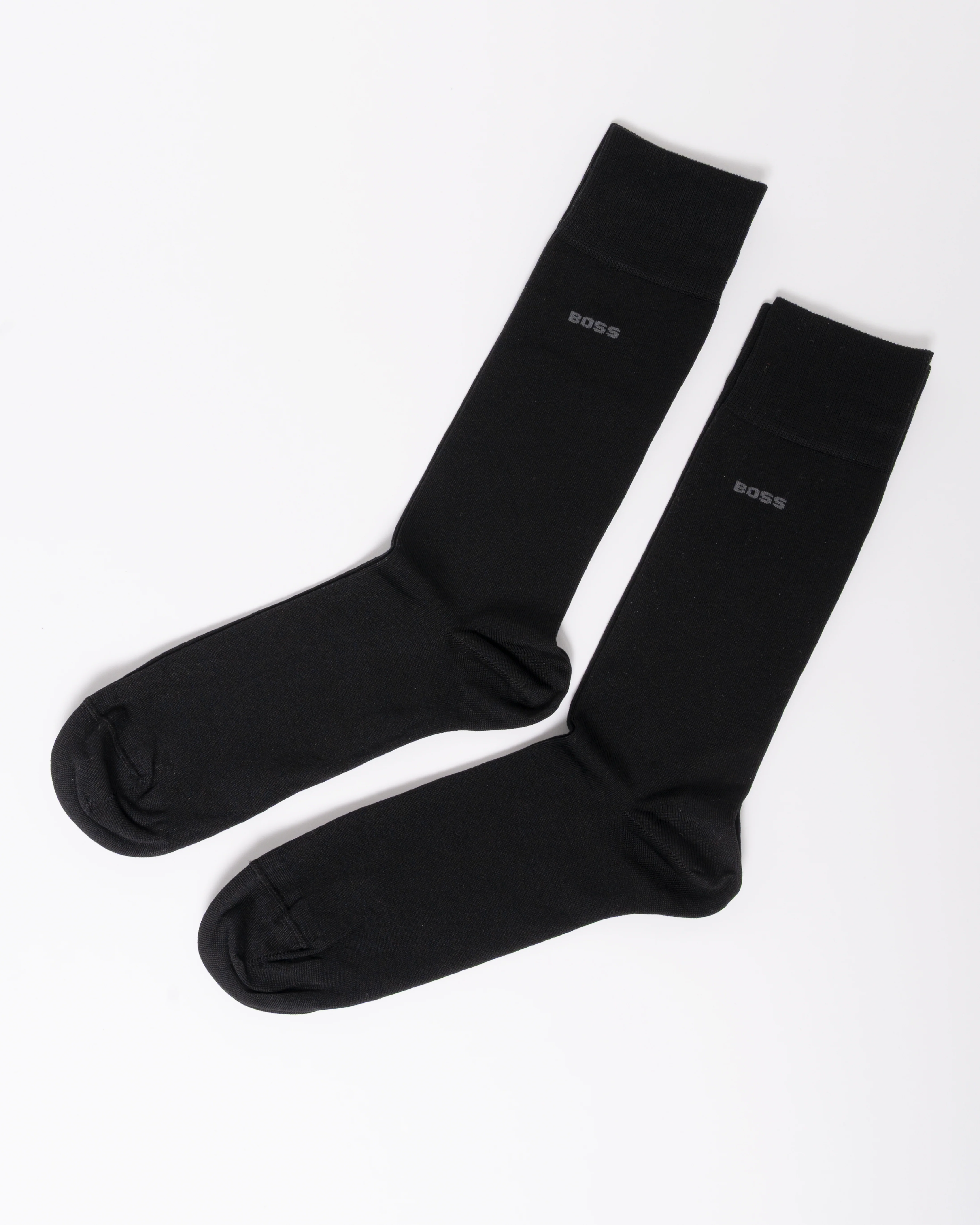 BOSS Orange 2-Pack Mens Regular-Length Socks in a Mercerized-Cotton - Black 001