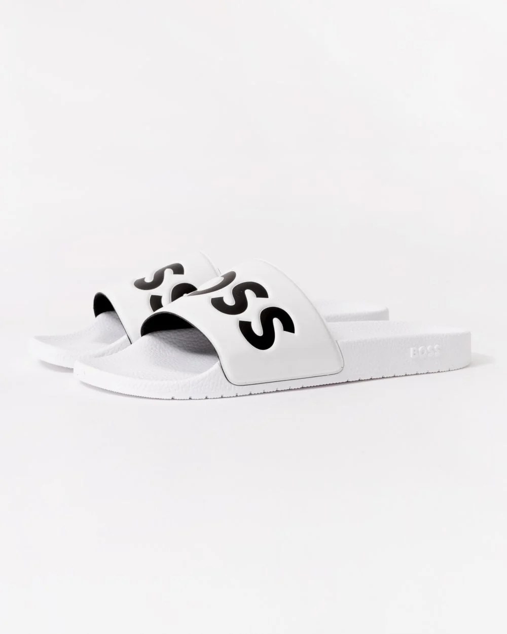 BOSS Orange Aryeh Mens Italian-Made Slides With Large Logo Detail - Natural 101