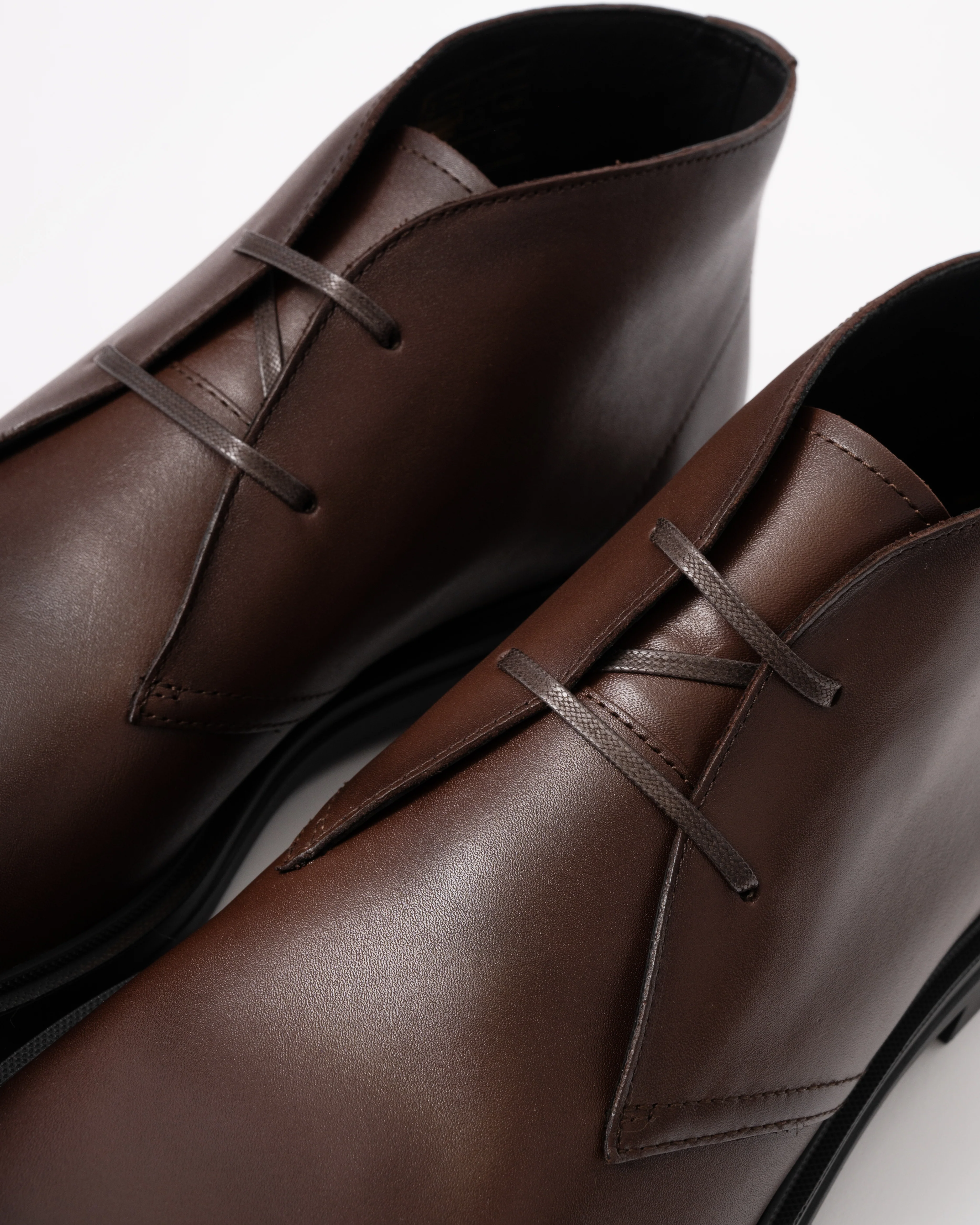 BOSS Orange Calev Mens Leather Desert Boots with Signature Stripe Detailing - Dark Brown 201 - Image 6