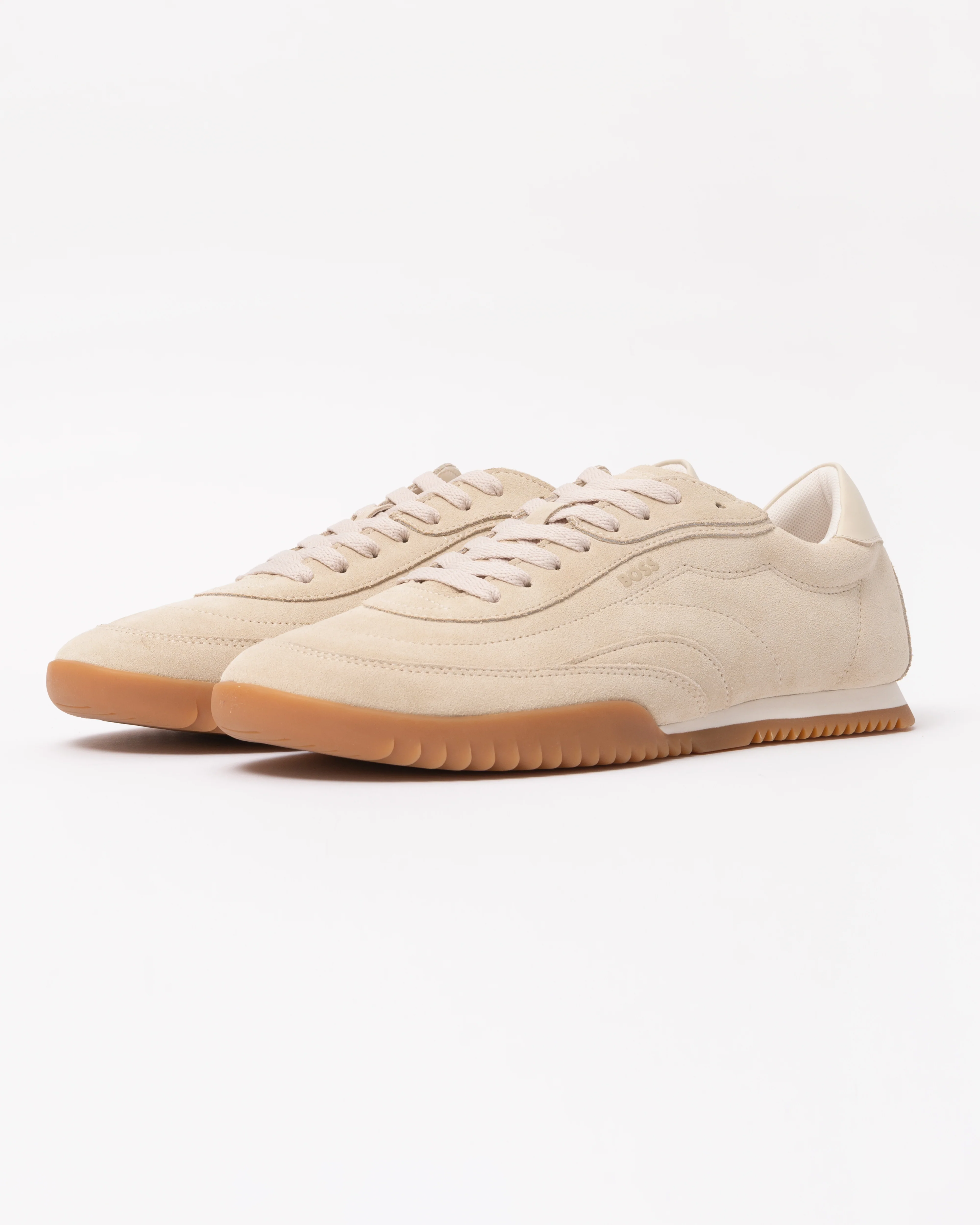 BOSS Orange Careton Mens Low-top trainers in suede and leather - Open White 131
