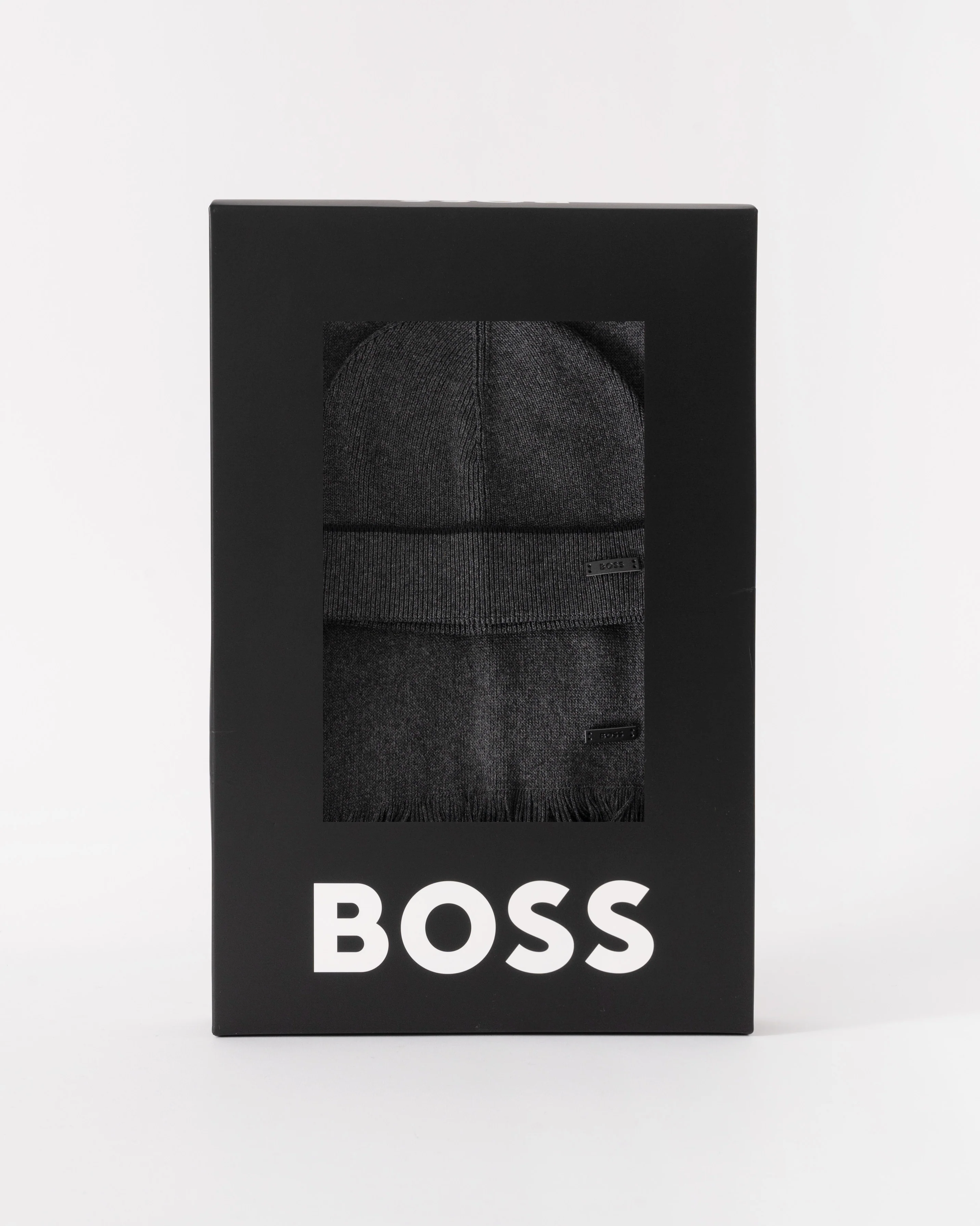 BOSS Orange Mens Henzo Hat & Scarf Gift Set - Medium Grey 030