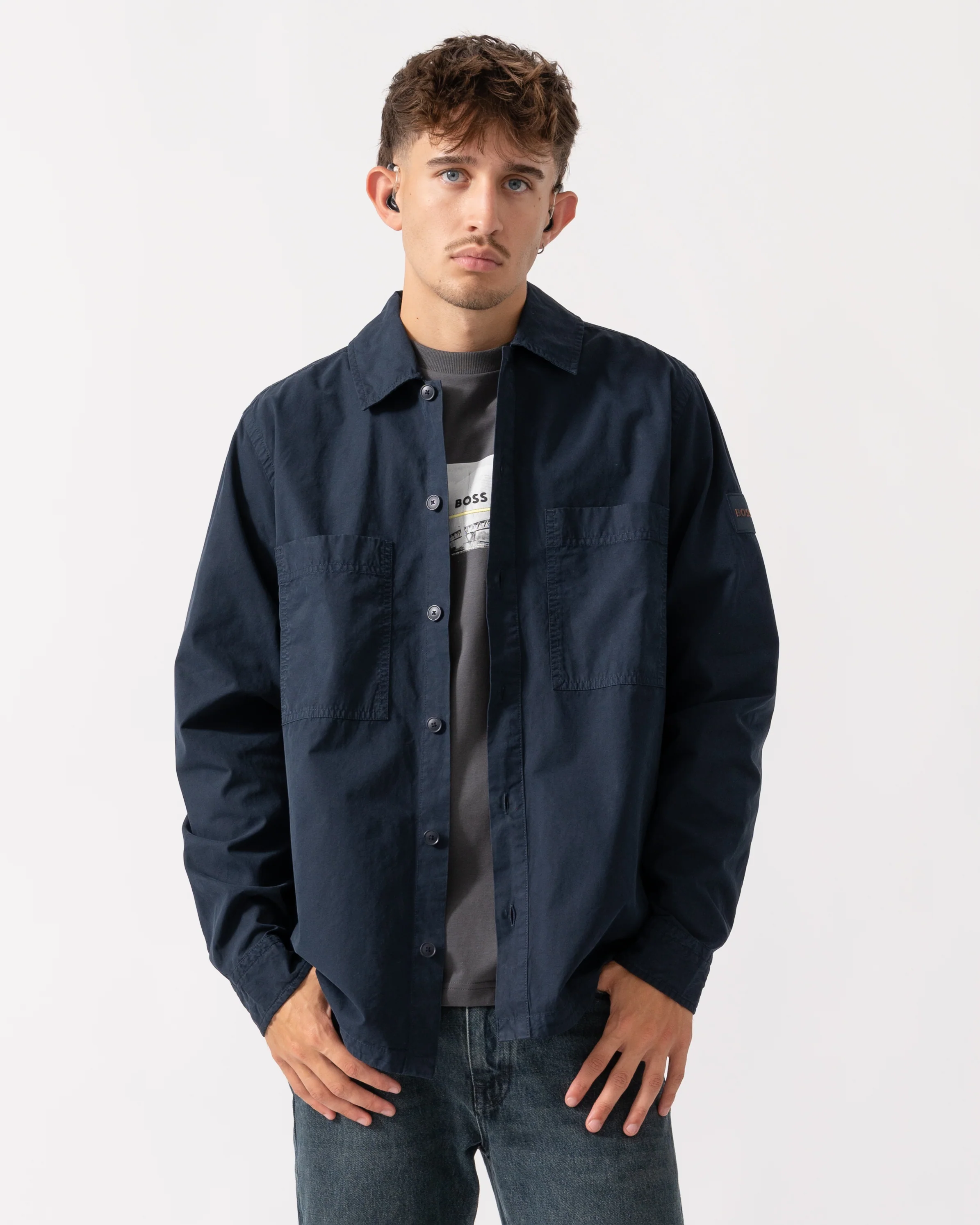 BOSS Orange Locky 2 Mens Overshirt 50543519 - Dark Blue 404
