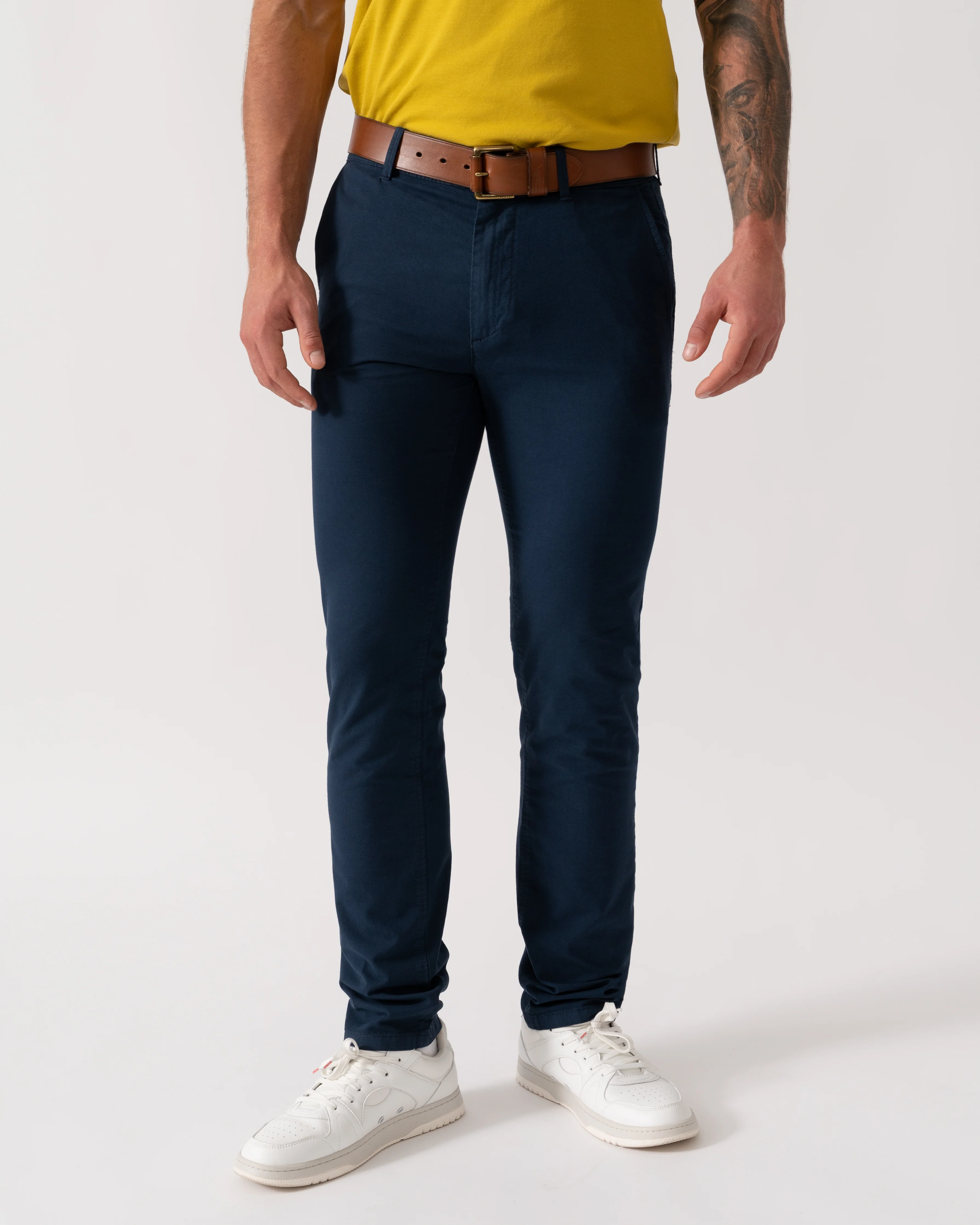 BOSS Orange Slim Fit Textured Chinos - Open Blue 464
