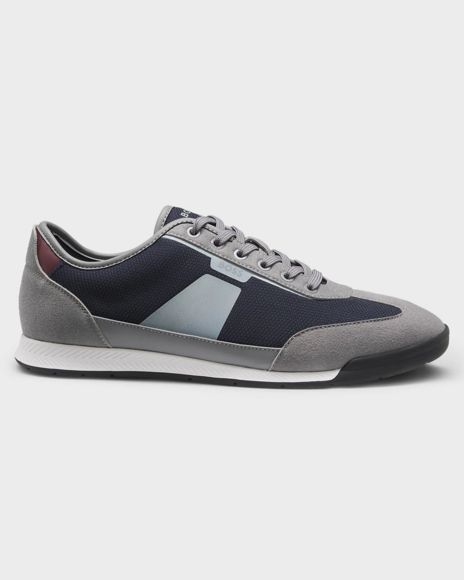BOSS Orange Nitan Mens Mixed Material Trainers with Ridged Outsole - Open Grey 064 - Image 2