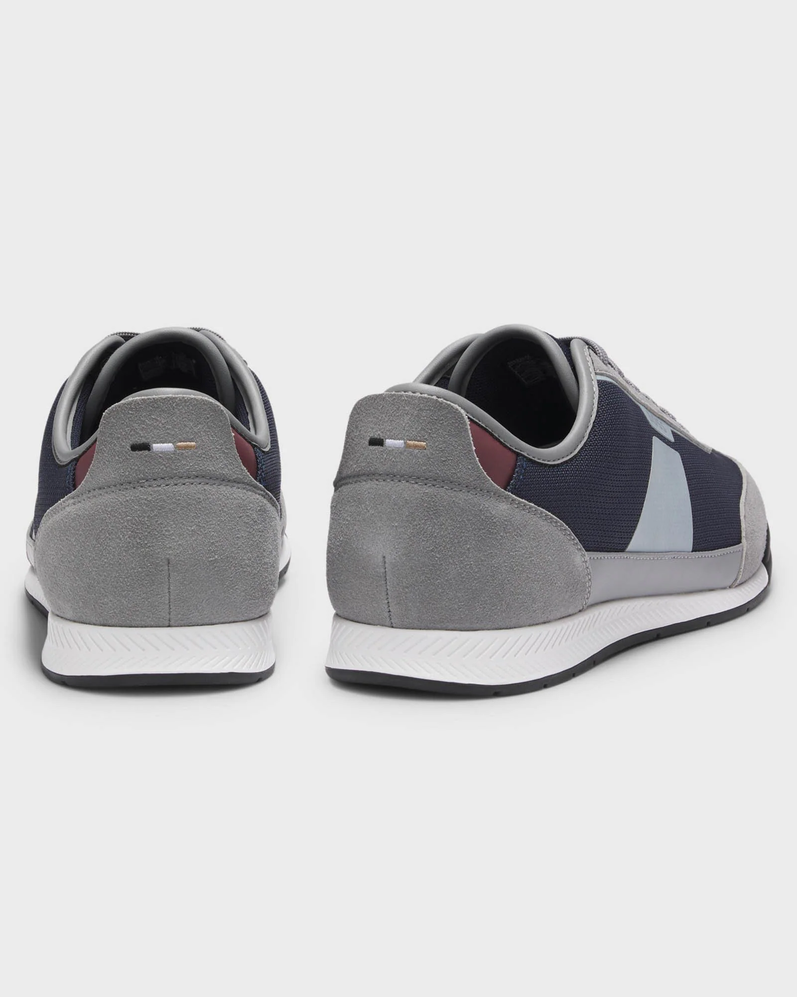 BOSS Orange Nitan Mens Mixed Material Trainers with Ridged Outsole - Open Grey 064 - Image 3