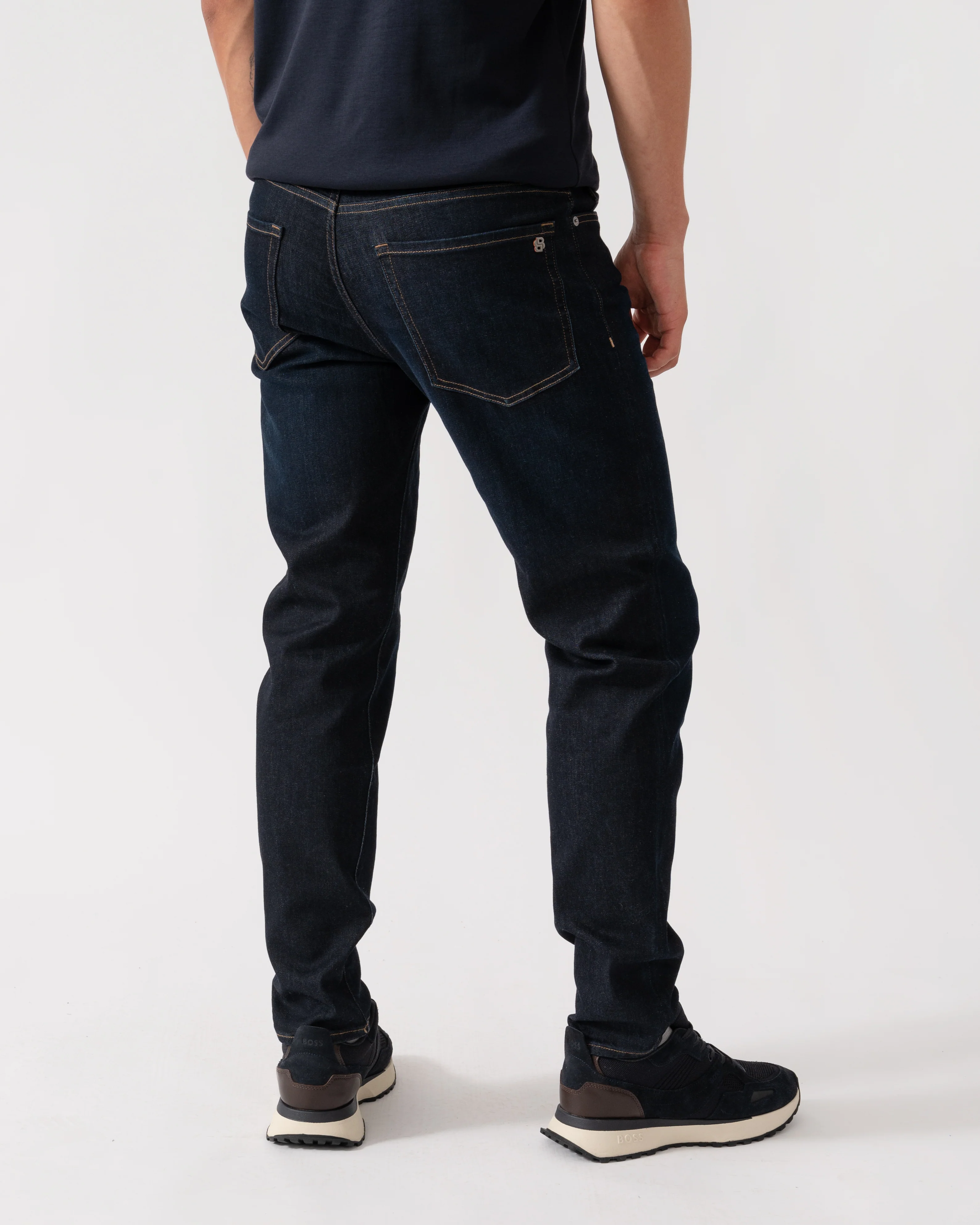 BOSS Orange Maine Regular-Fit Jeans in Blue Soft-Motion Denim - Dark Blue 402 - Image 3