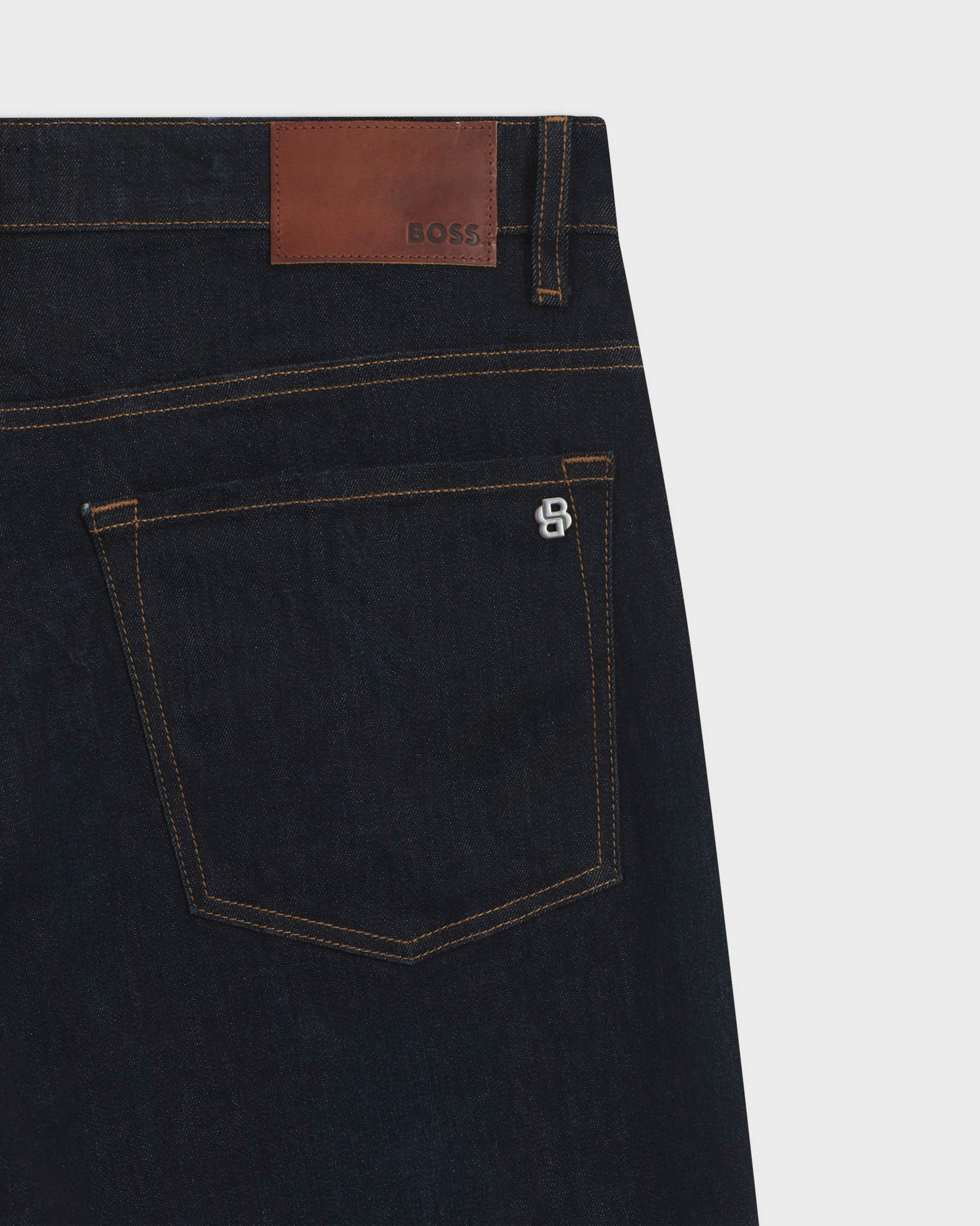 BOSS Orange Maine Regular-Fit Jeans in Blue Soft-Motion Denim - Dark Blue 402 - Image 5