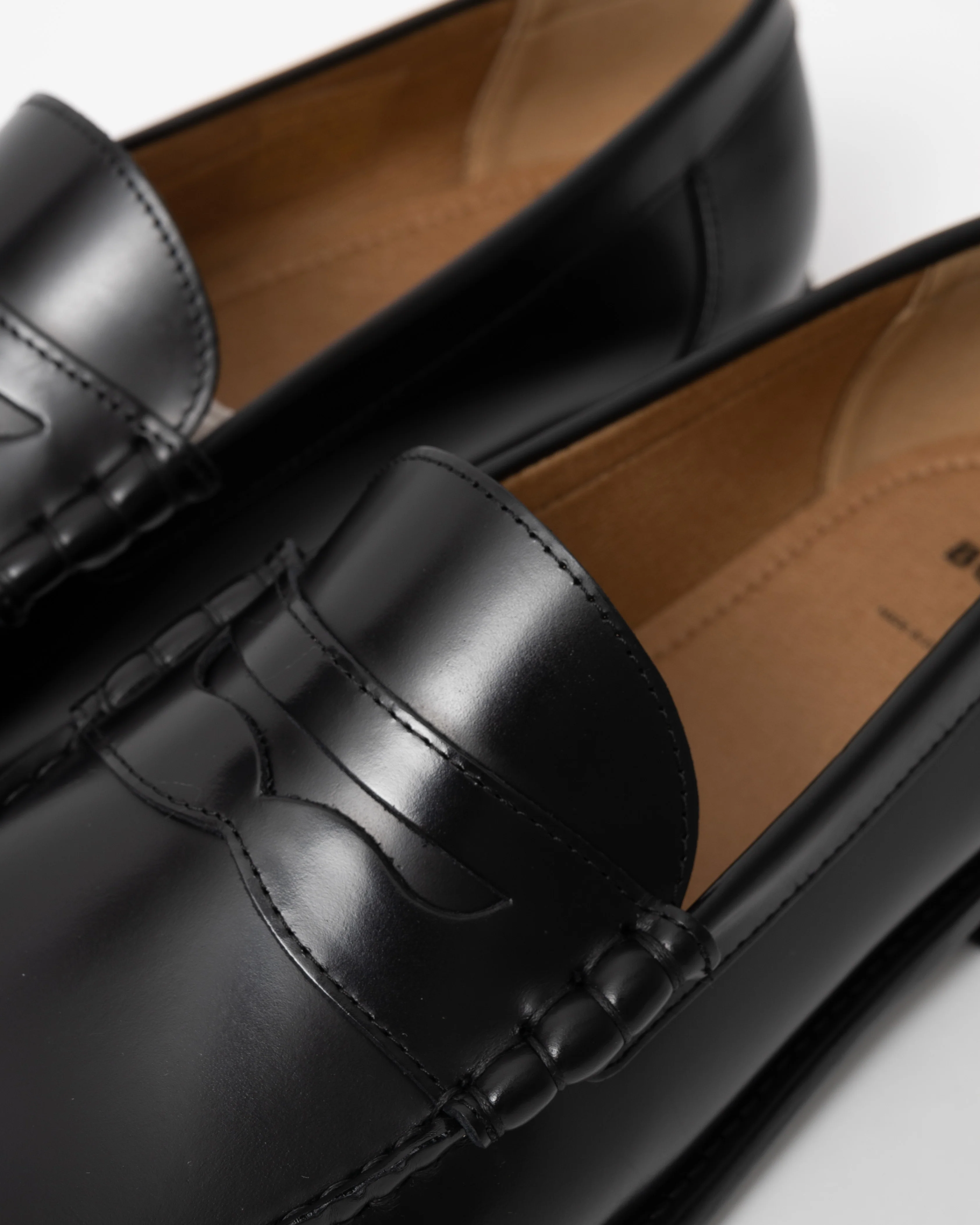 BOSS Orange Tevan Mens Leather Loafers with Penny Trim - Black 001 - Image 5