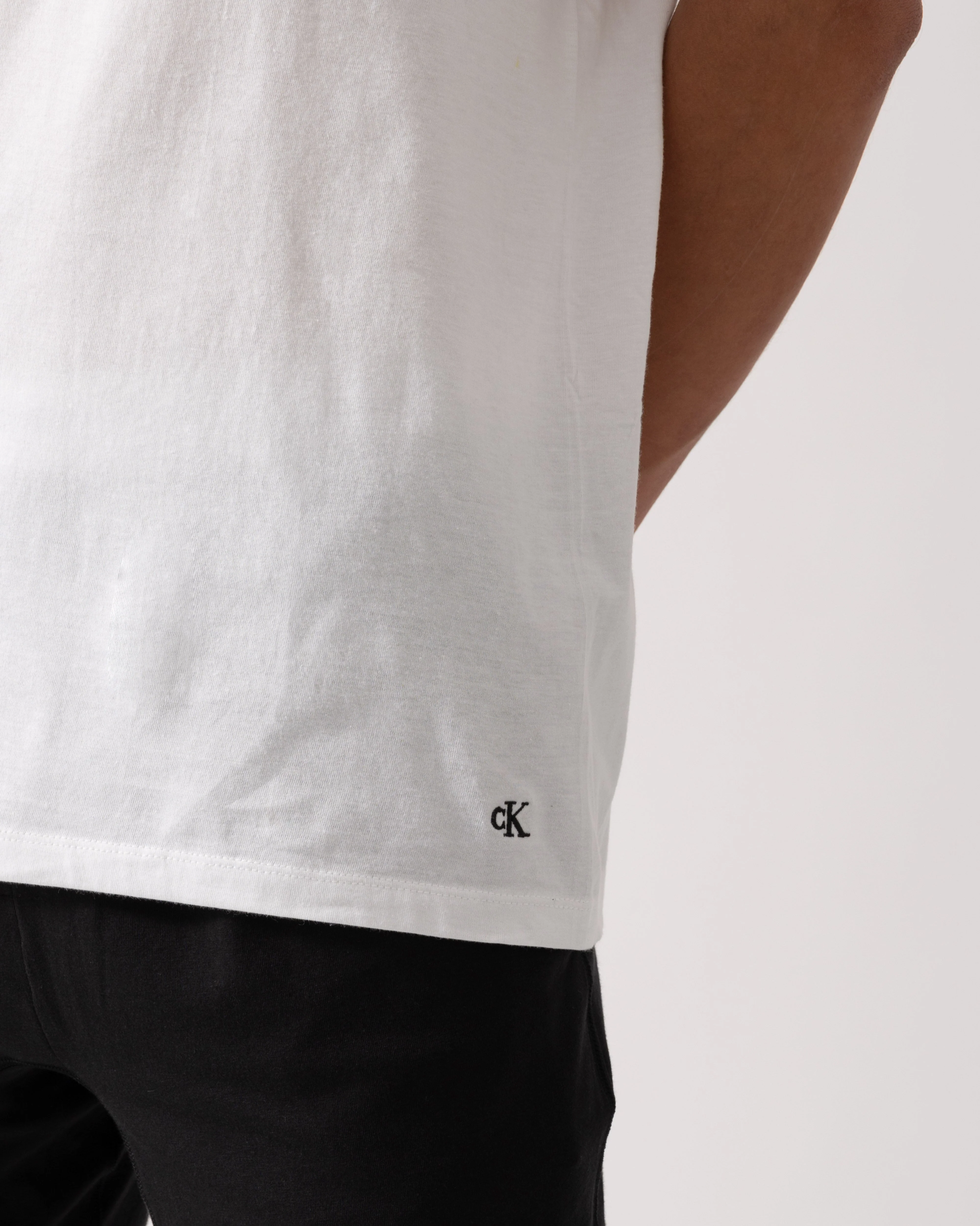 Calvin Klein Mens 3 Pack Mens Short Sleeve T Shirts - White/White/White - Image 3