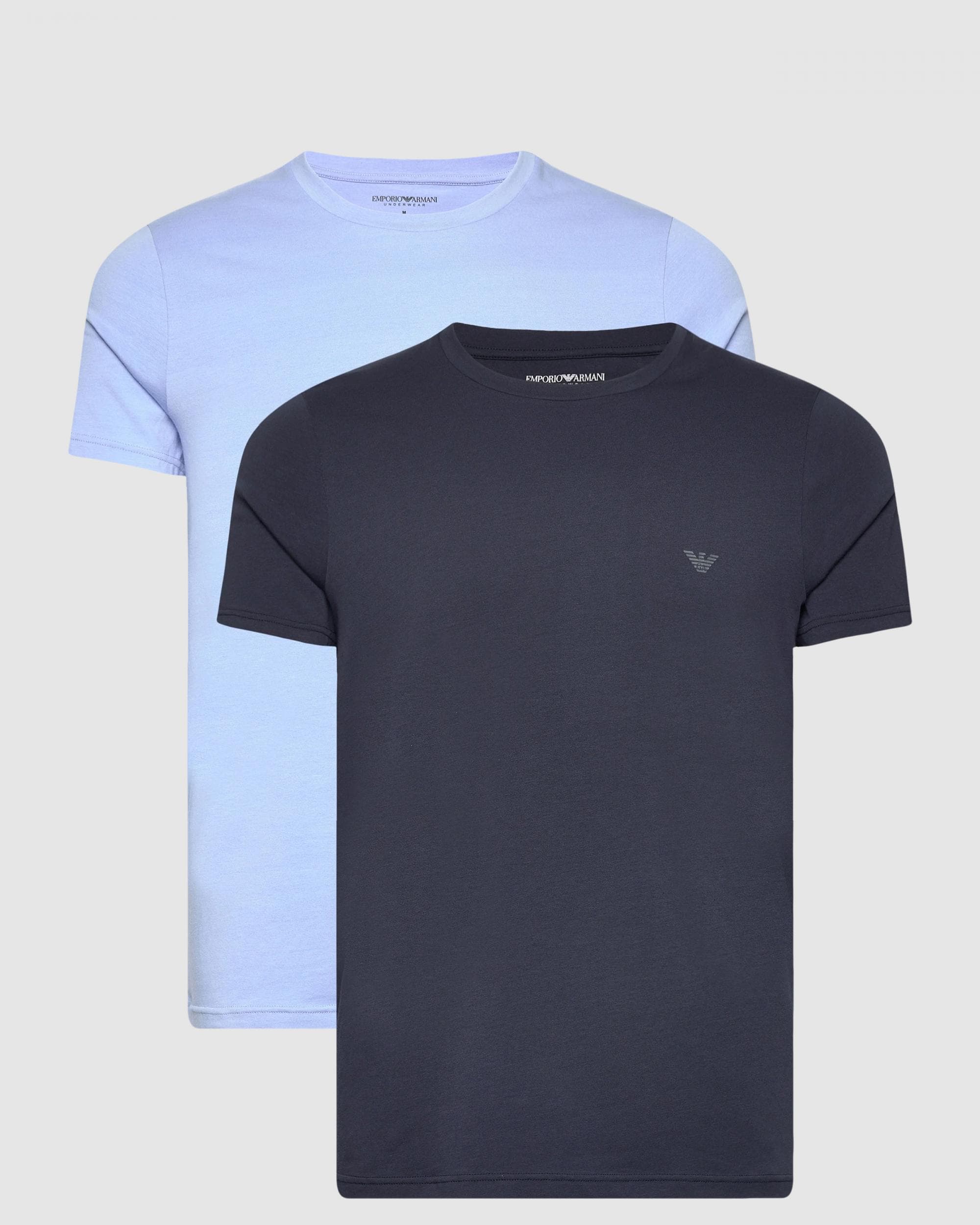 Emporio Armani Mens 2-Pack Eagle Logo Loungewear T-Shirts