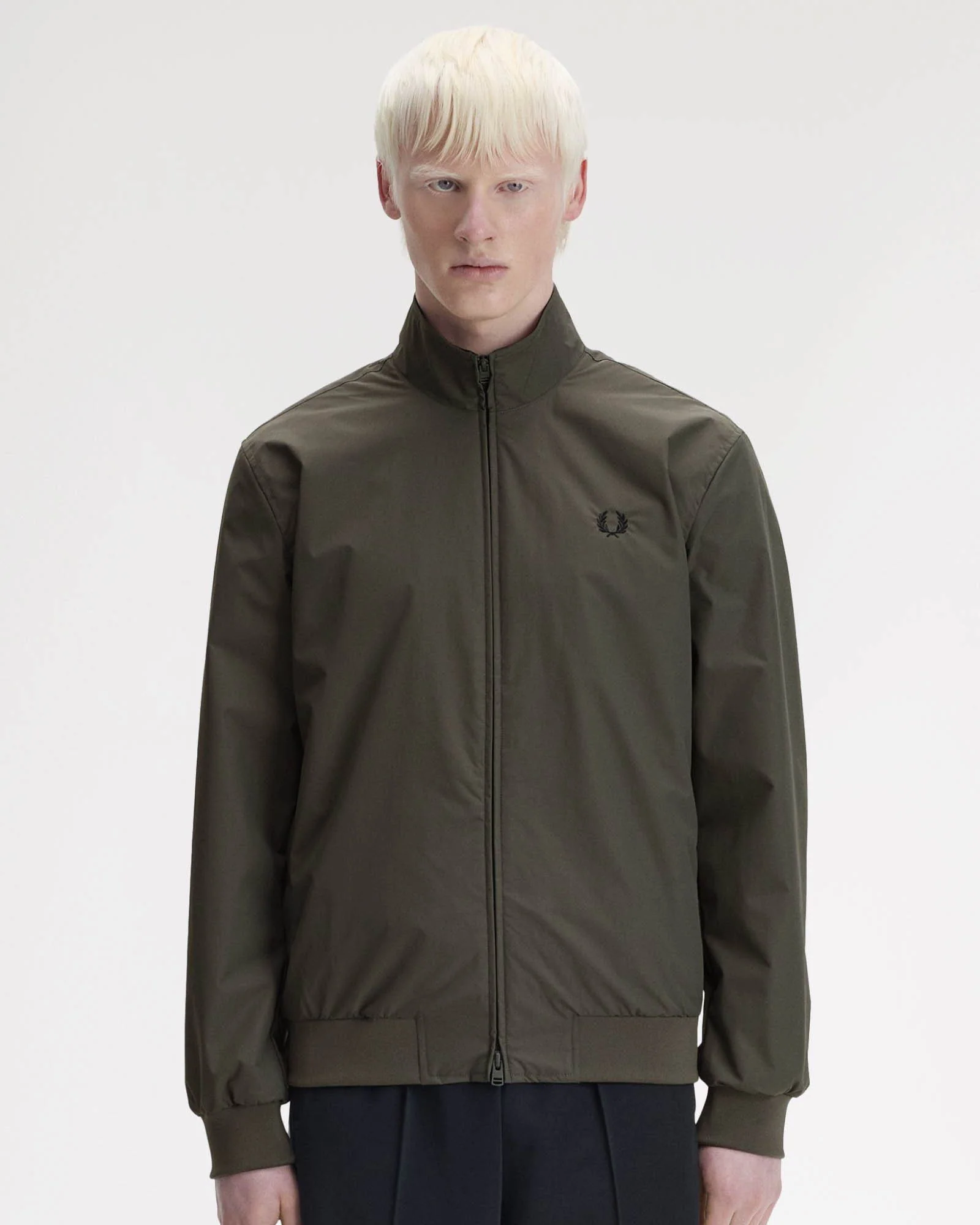 Fred Perry Mens Brentham Jacket - Field Green/Black U70