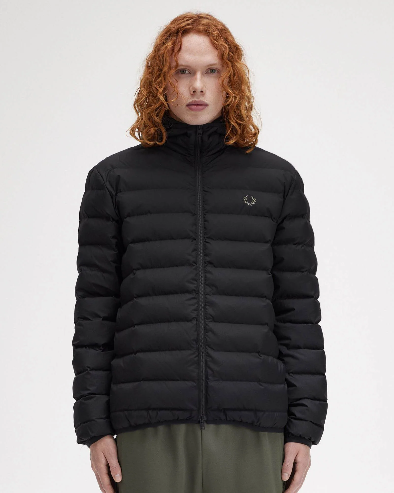 Fred Perry Mens Hooded Padded Jacket - Black 184