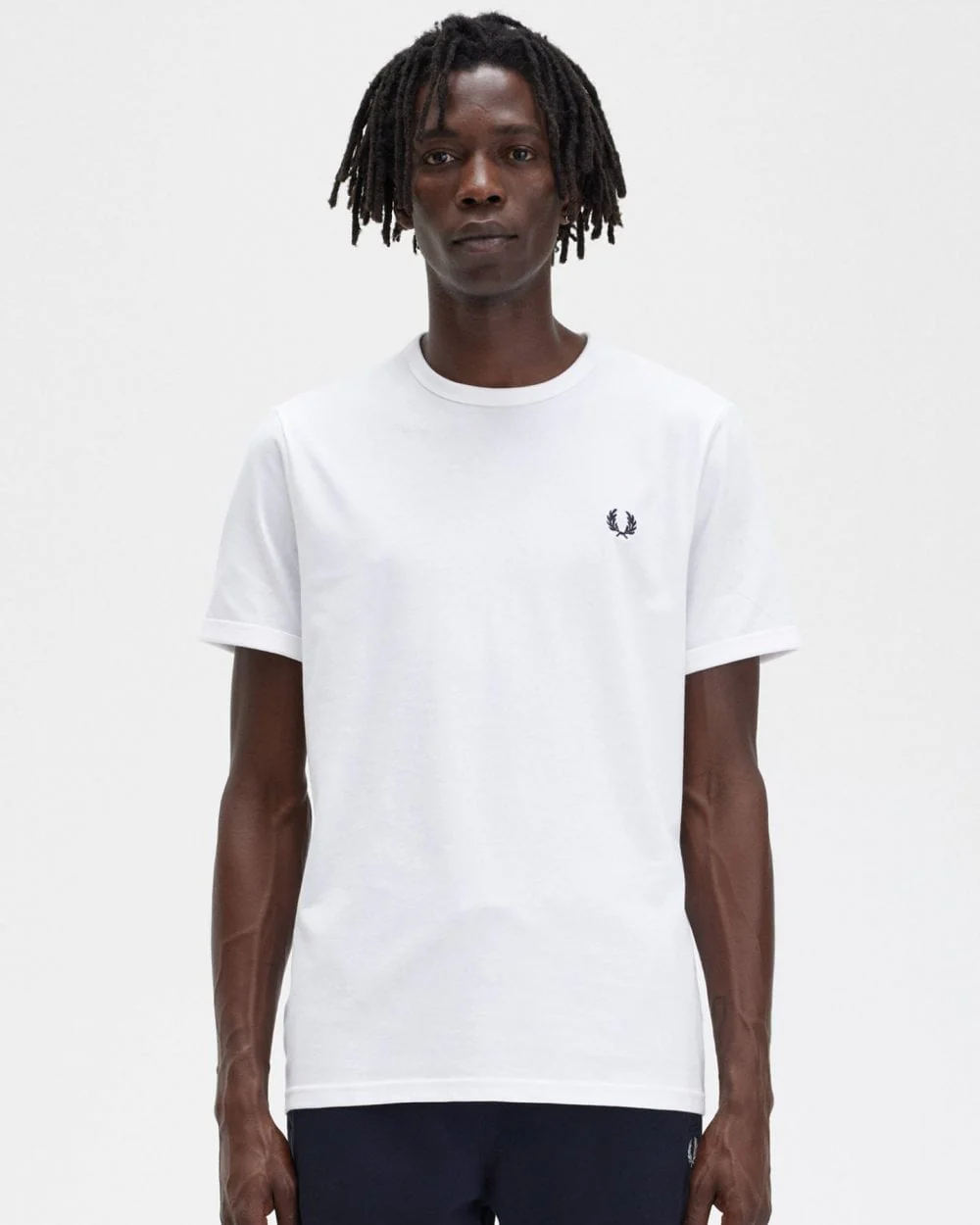 Fred Perry Mens Ringer T-Shirt NOS - White 100