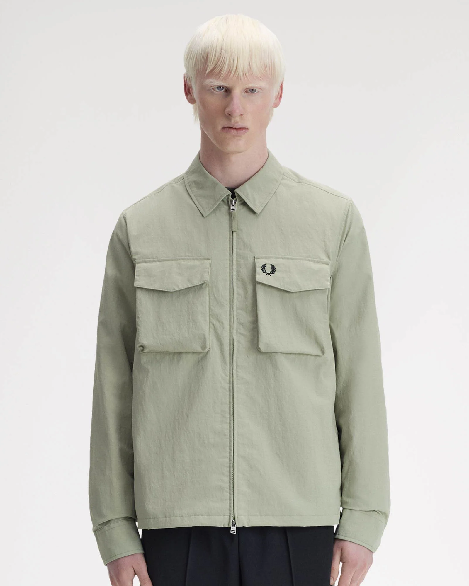 Fred Perry Mens Ripstop Pocket Overshirt - Seagrass M37