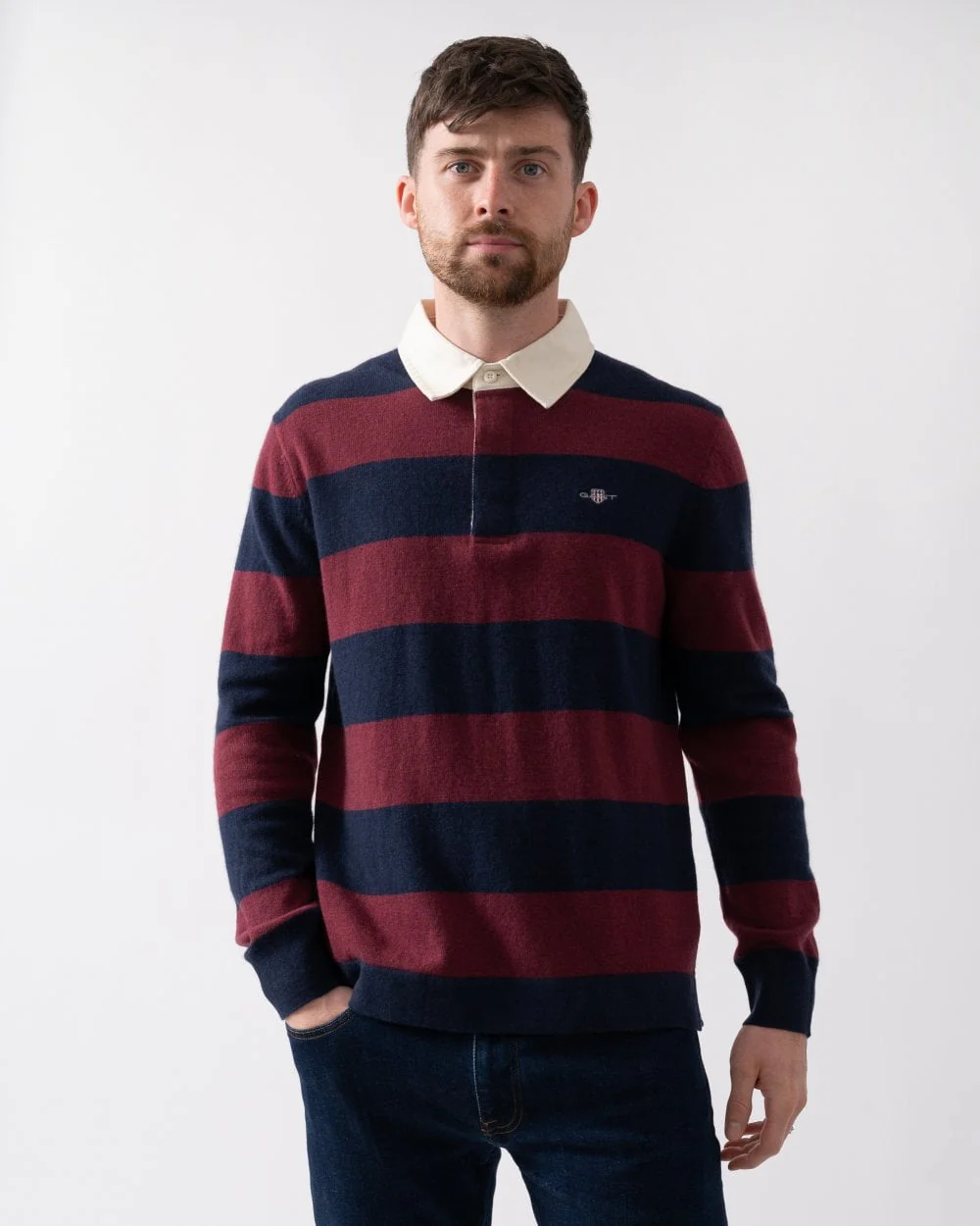 GANT Mens Extrafine Lambswool Striped Rugger