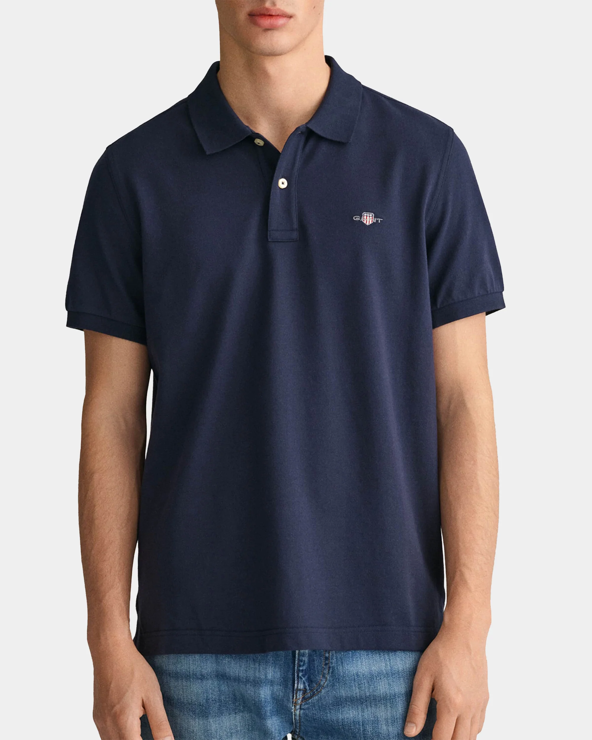 GANT Original Pique Mens Rugger - 433 Evening Blue