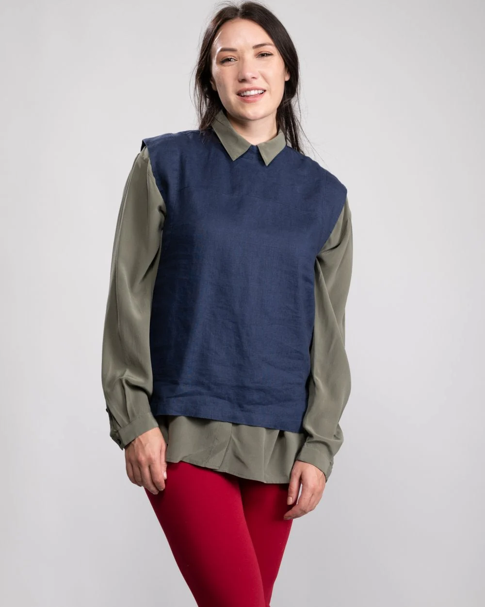 Great Plains Alana Linen Womens Polo Neck Top