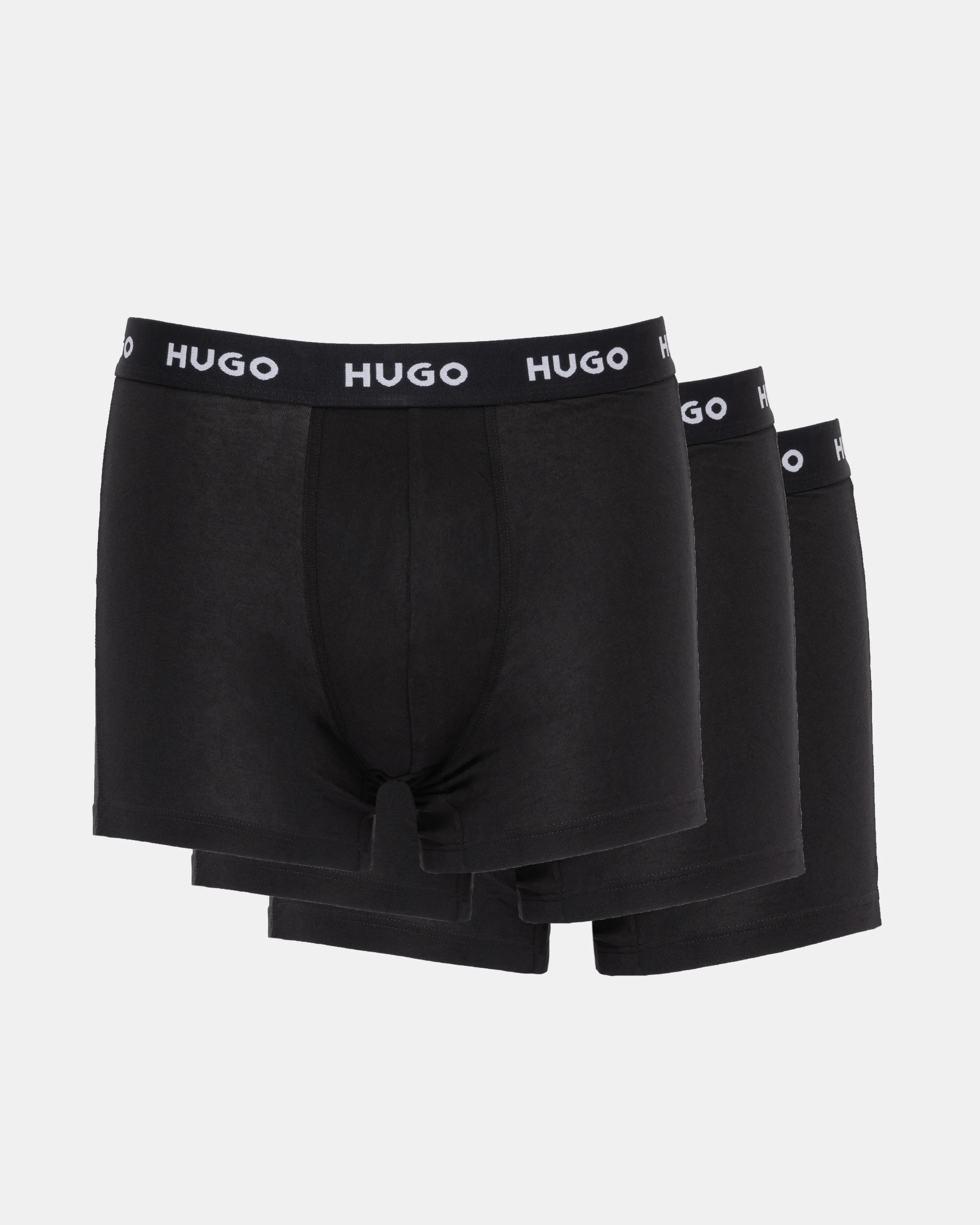 HUGO 3 Pack Mens Boxer Briefs with Logo Waistbands - Black 005
