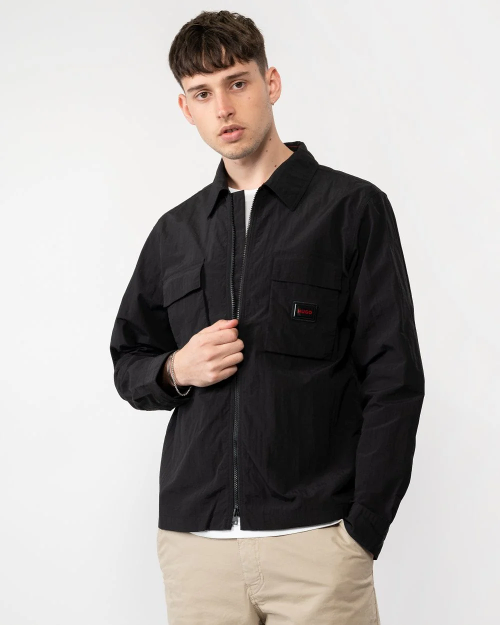 HUGO Eselio Mens Zip Overshirt