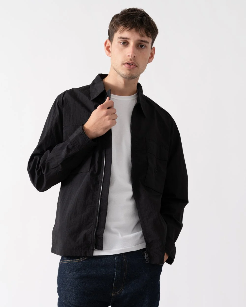 HUGO Eselio Mens Zip Up Overshirt