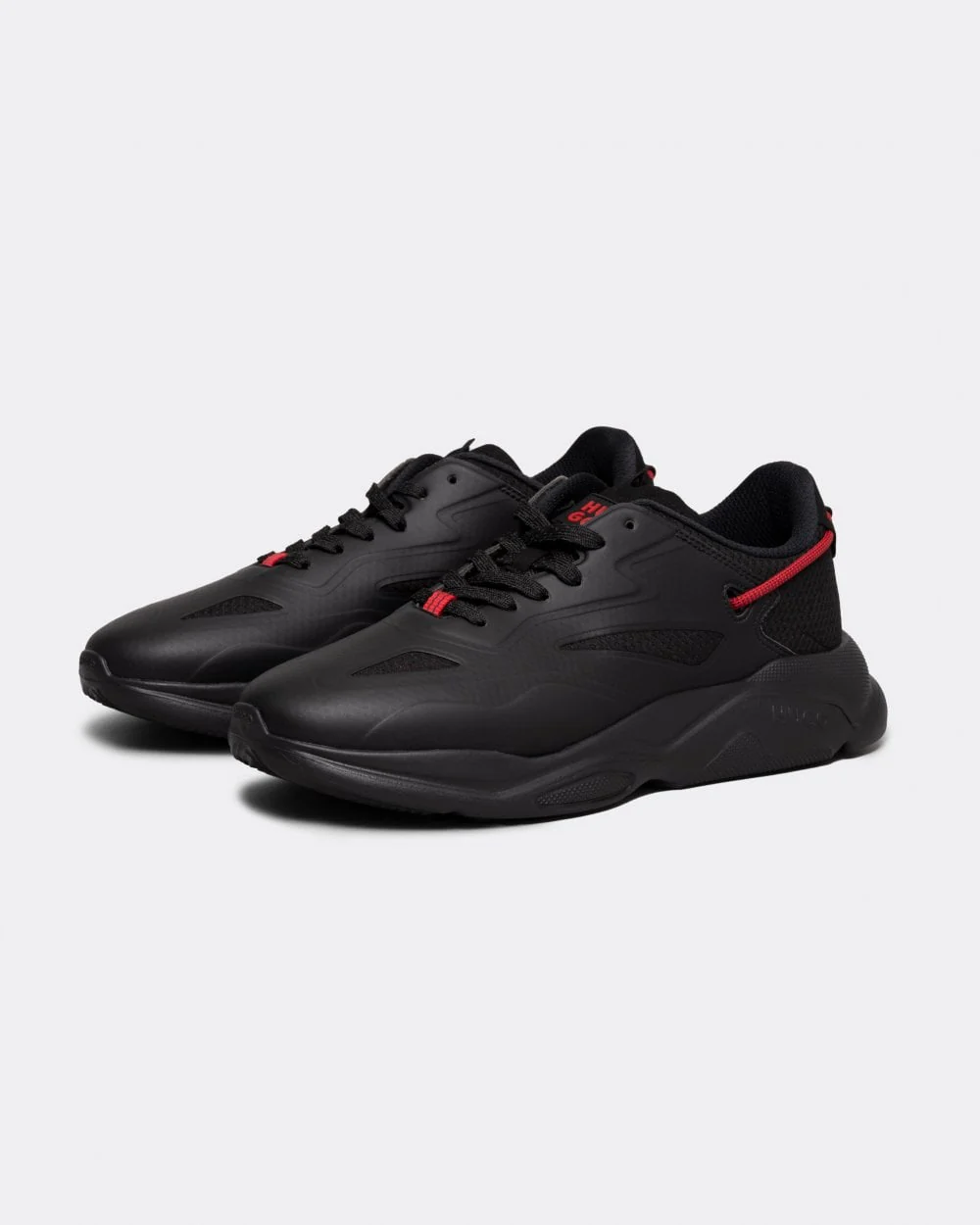HUGO Leon Runn Mens Mixed-Material Trainers with Synthetic Coated Fabric