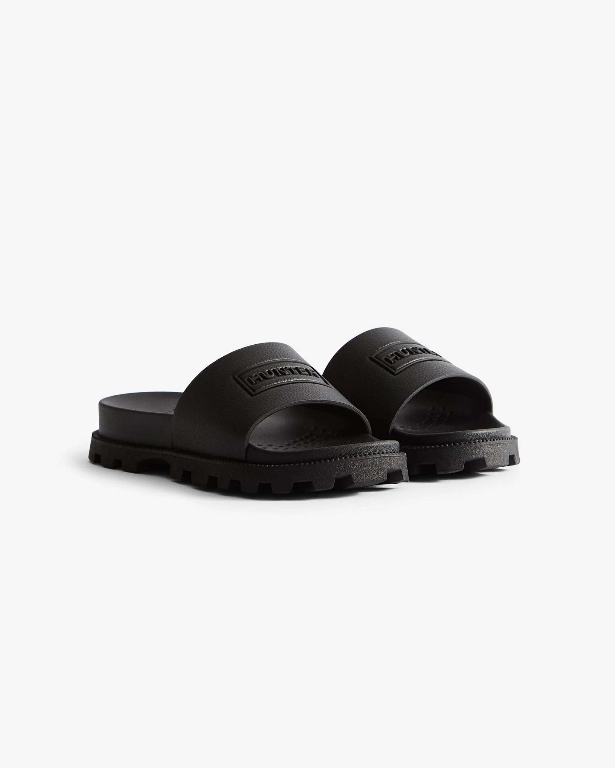 Hunter Womens Vegan Synthetic Slider Black