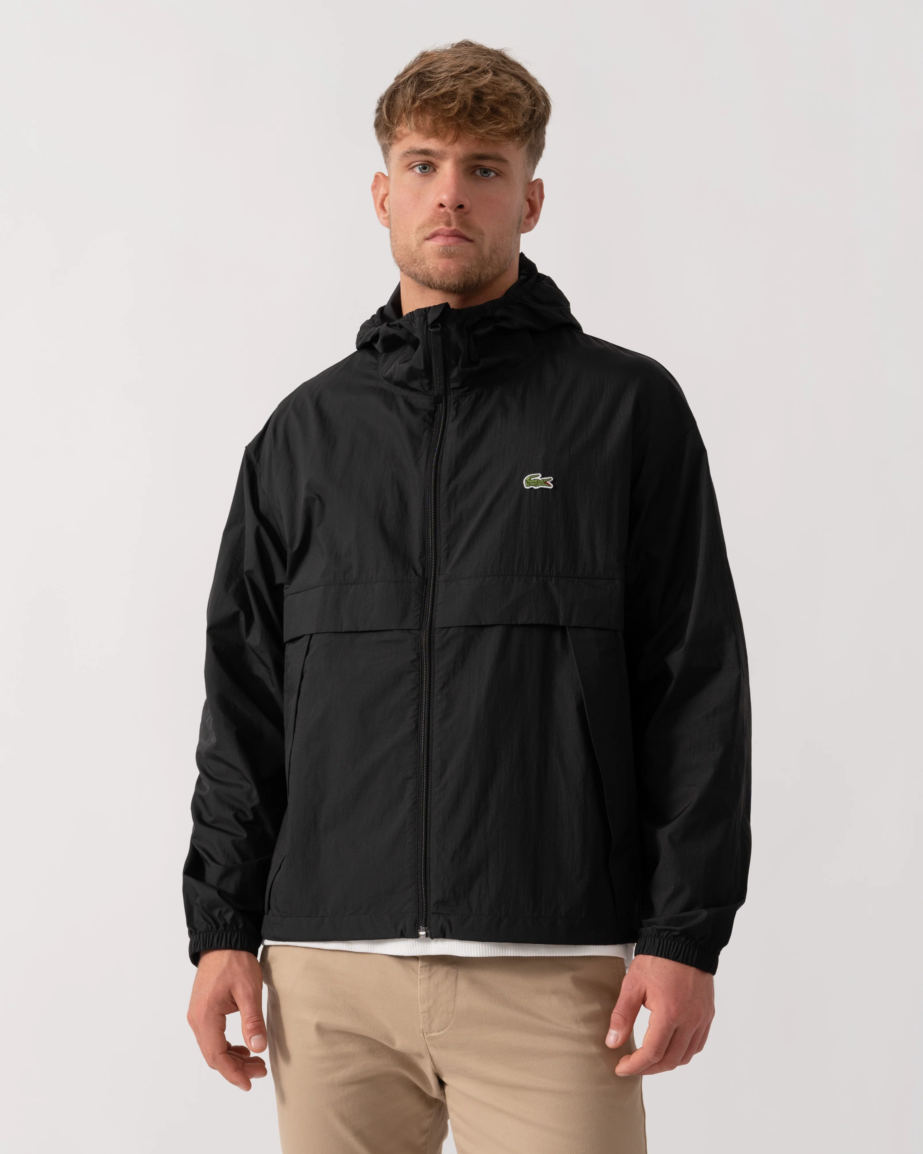 Lacoste Lightweight Packable Water-Repellent Ripstop Jacket - Black 031