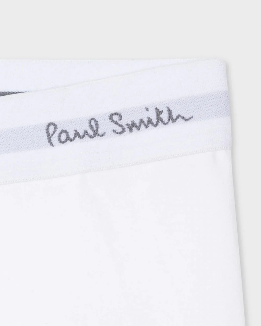 Paul Smith 3 Pack Mens Plain Trunks with Script Logo Waistband - 01 White - Image 2