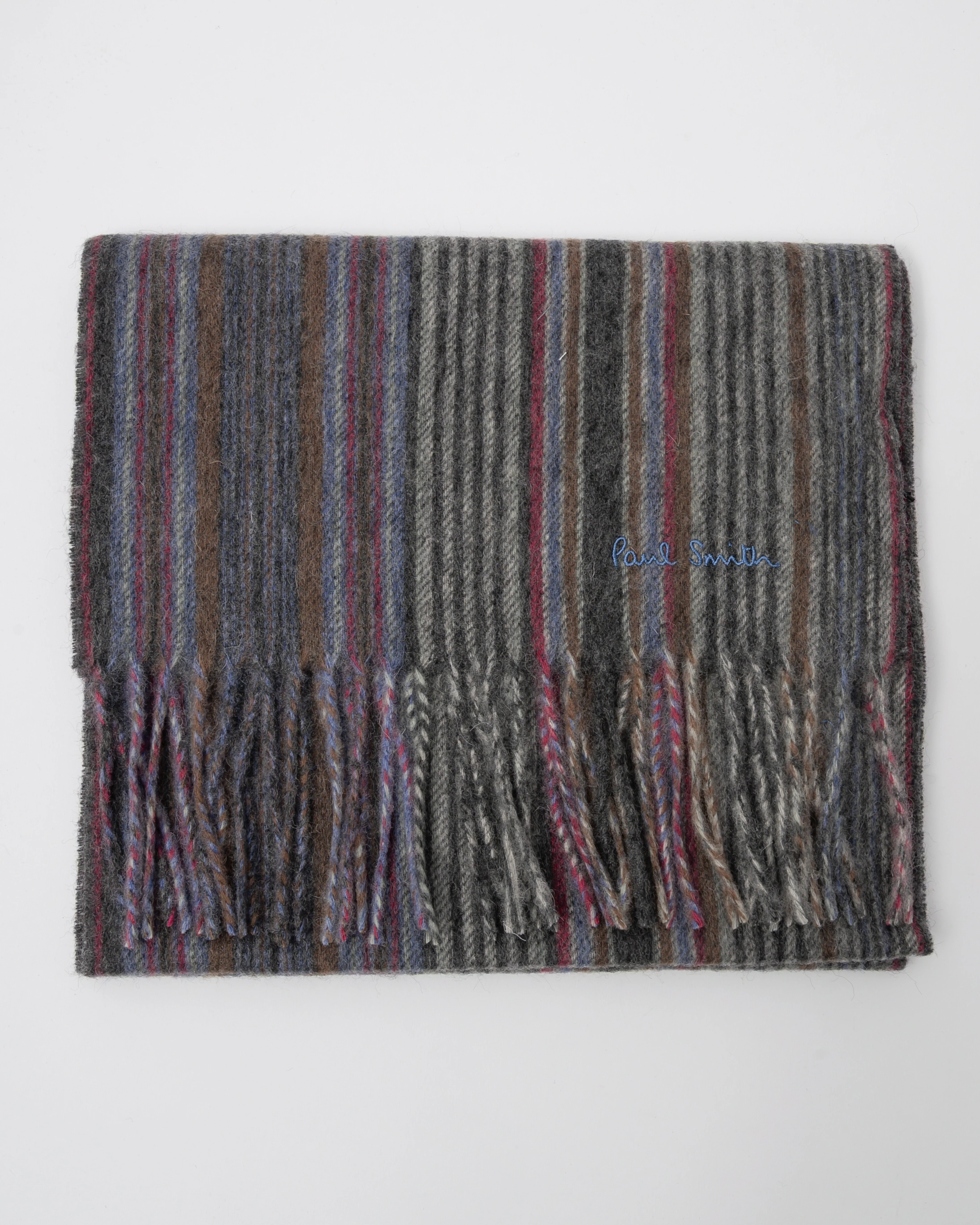 Paul Smith Mens Trent Stripe Scarf - 76 Slate - Image 2