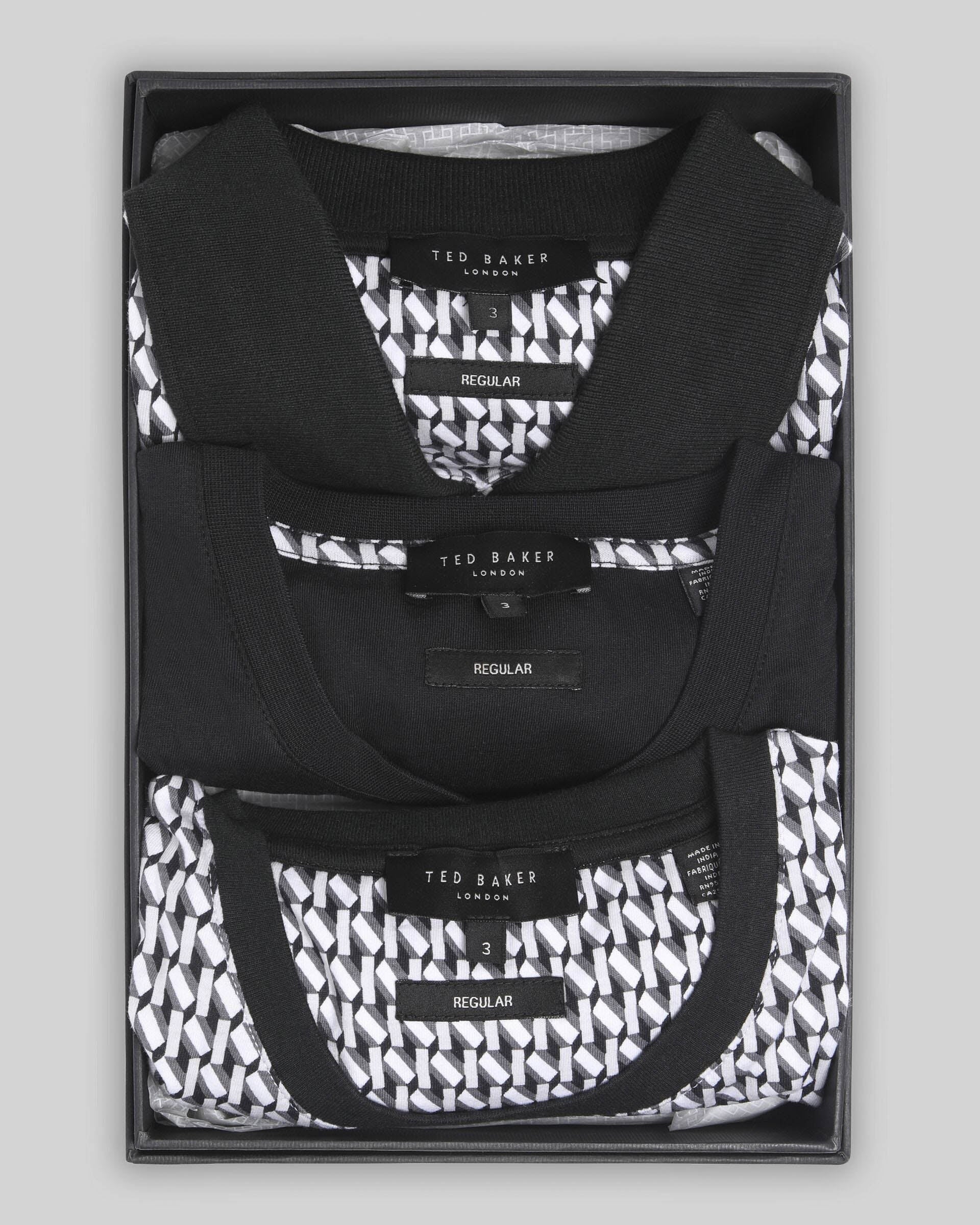 Ted Baker Sangs Mens 3-Pack T-Shirts - Black