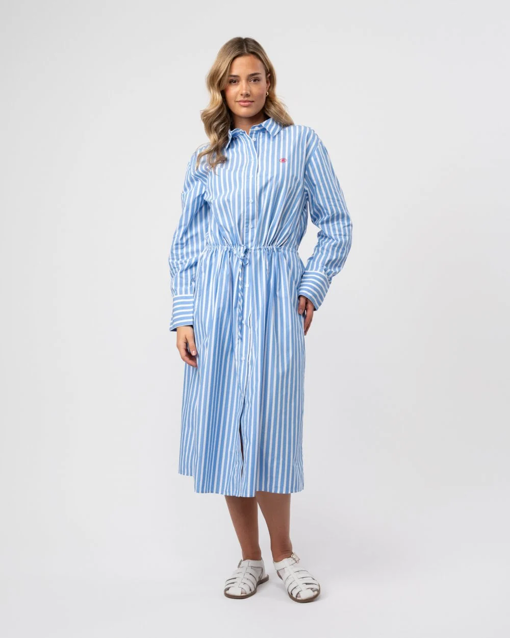Tommy Hilfiger Blouson Long Sleeve Womens Midi Shirt Dress
