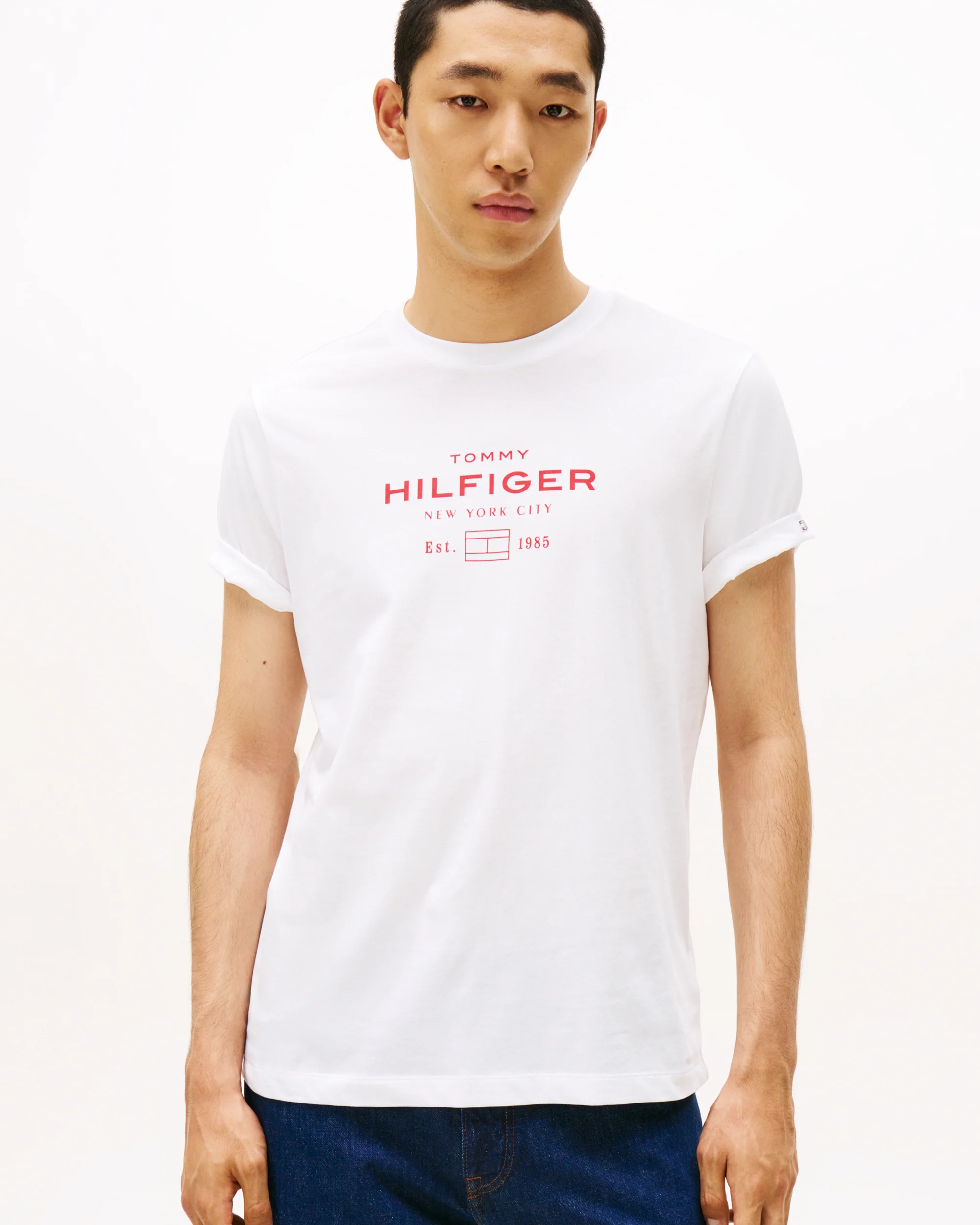 Tommy Hilfiger Stack Hilfiger Mens Graphic T-Shirt - White