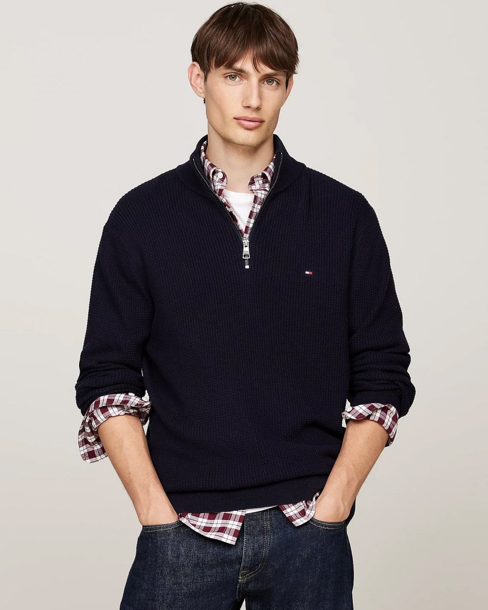 Tommy Hilfiger Structure Mens Half Zip Mock Sweatshirt