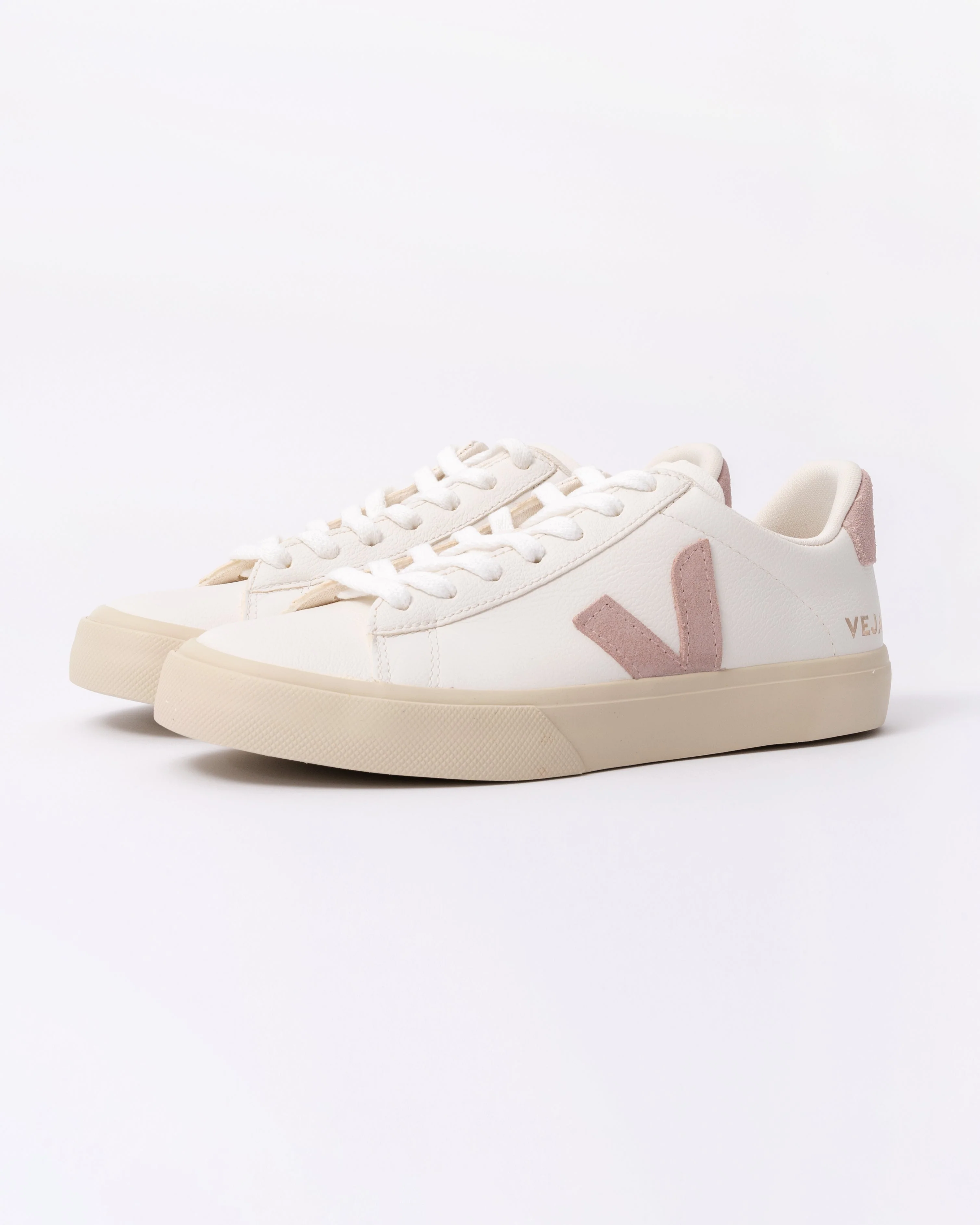VEJA Campo Leather Womens Trainers - White/Babe